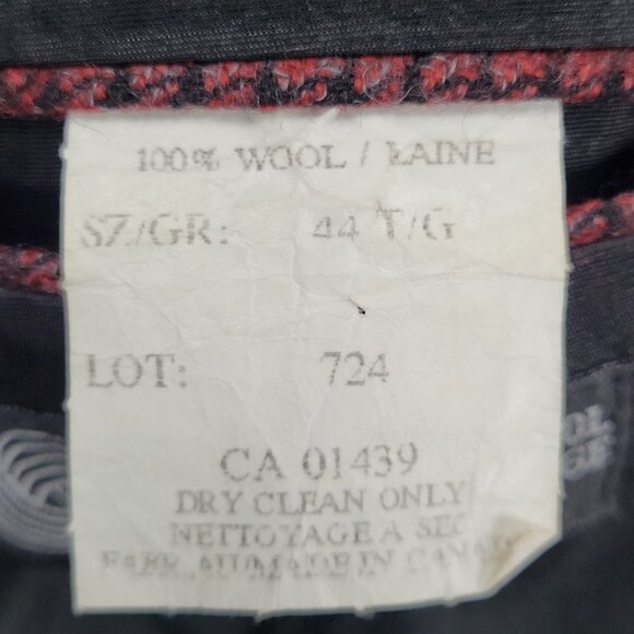 Bachrach Red 100% Wool Houndstooth 2 Button Ventless Notch Blazer Sport Coat 44 - Picture 4 of 16